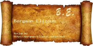 Bergman Elizeus névjegykártya